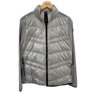 Moncler Tricot Goose Down Puffer Jacket Sweater Minimalist Luxury Ski Zip Size L